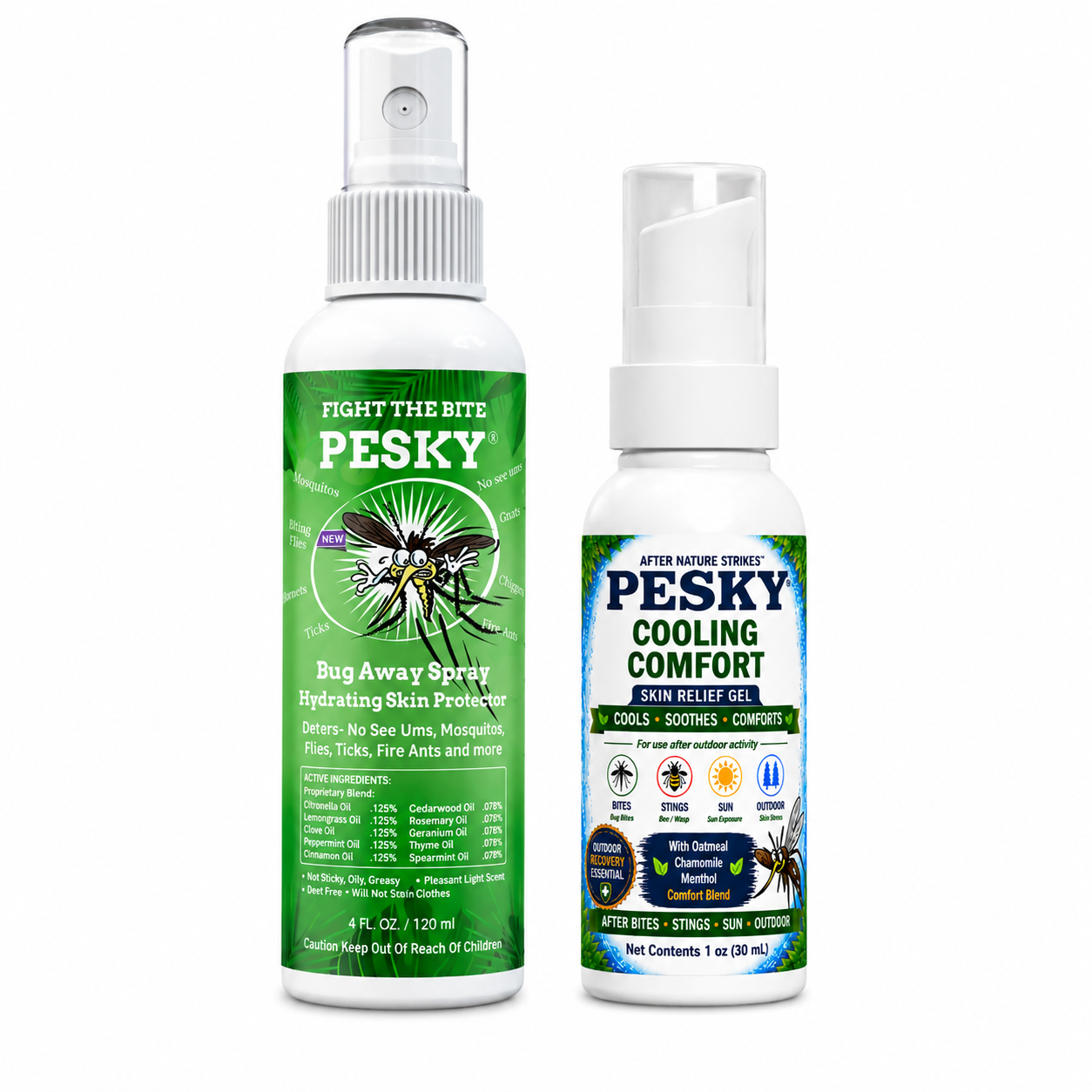 PESKY® Outdoor Adventure Duo | Bug Away Spray + After Nature Strikes™ Skin Calming Formula