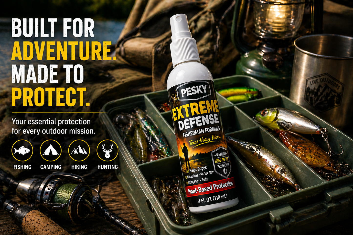 Bug Spray for Mosquitoes & Ticks | Extreme Defense Texas Heavy Blend “Fisherman Formula”