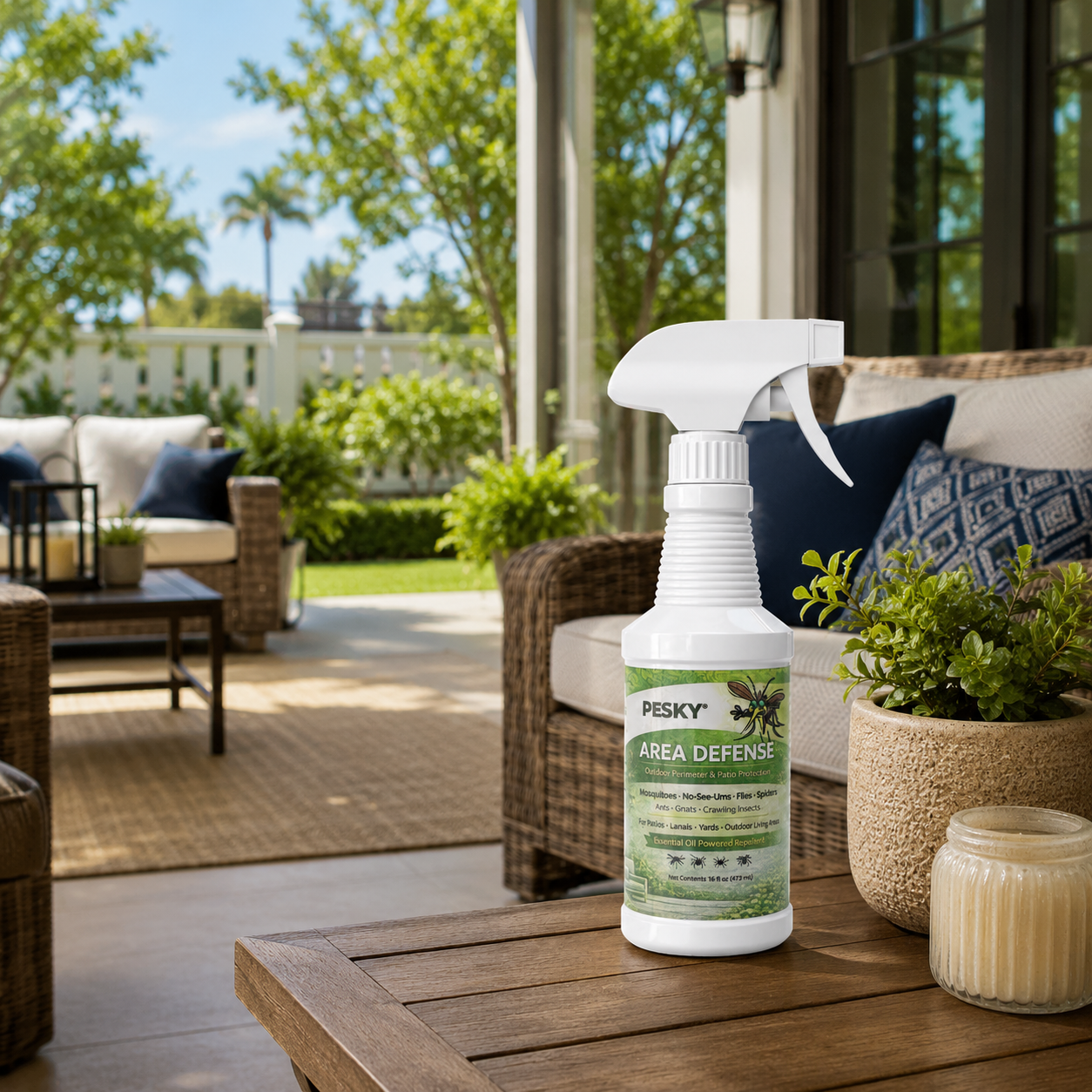 natural bug spray for garden plants PESKY Bug Away Indoor / Outdoor Spray