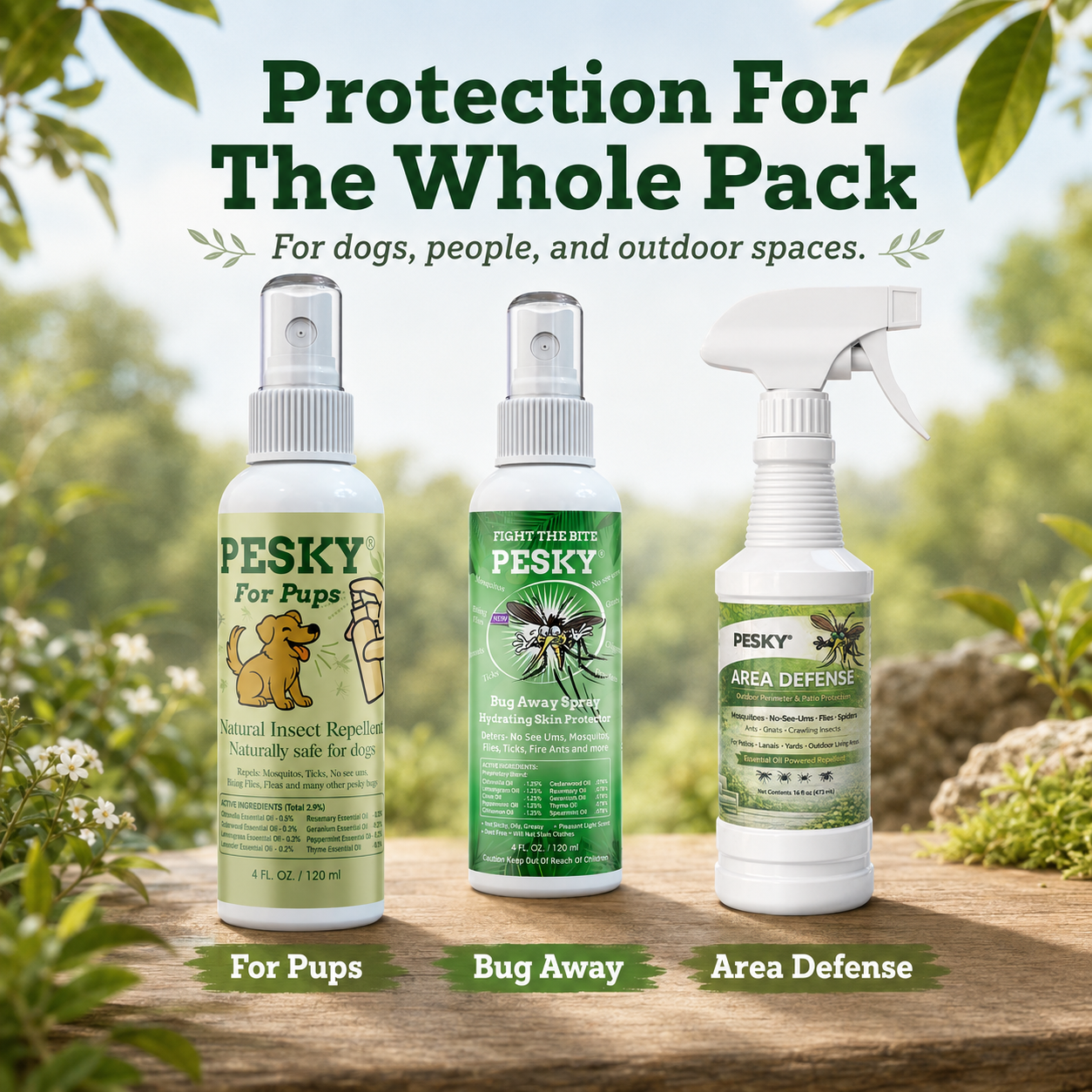 🐶 PESKY® for Pups Plant-Based Insect Deterrent Spray for Dogs 2oz