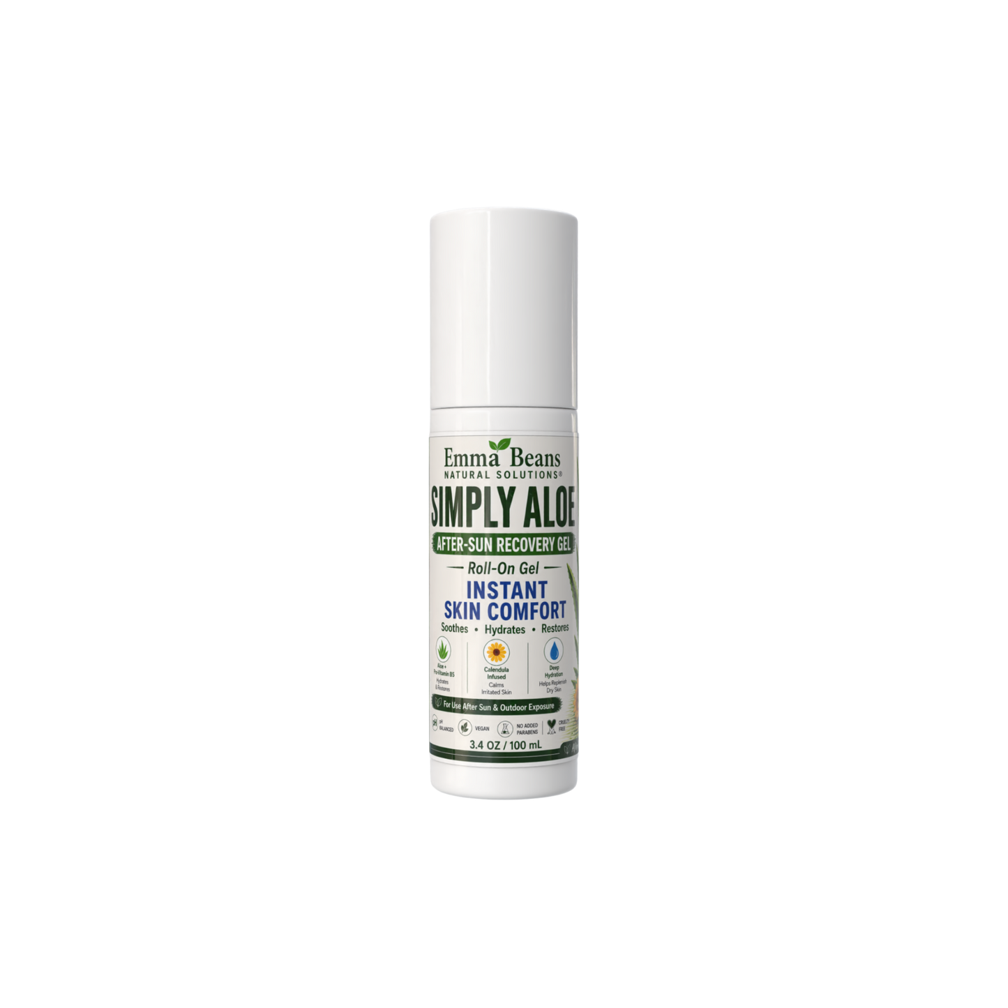 Simply Aloe After-Sun Recovery Gel Roll-On | Hydrating Aloe Vera Skin Soother