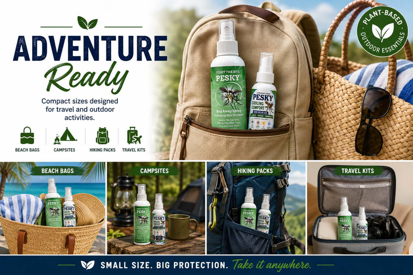 PESKY® Outdoor Adventure Duo | Bug Away Spray + After Nature Strikes™ Skin Calming Formula